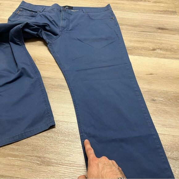Brax Cooper Fancy Regular Fit Blue Patterned 5 Pocket Pant Size 42x29 - Picture 8 of 11